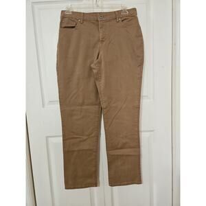 Bandolino Women's Brown Denim Jeans Mandie Size 12 High Rise Straight Leg Great